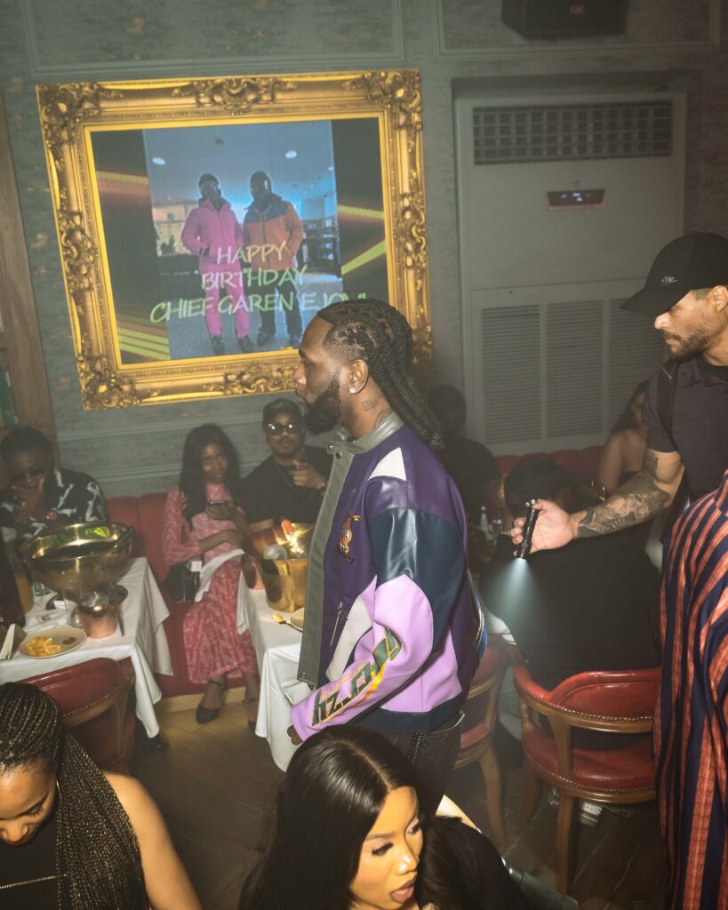 Burna Boy stopped by at The Library Lagos for a birthday event